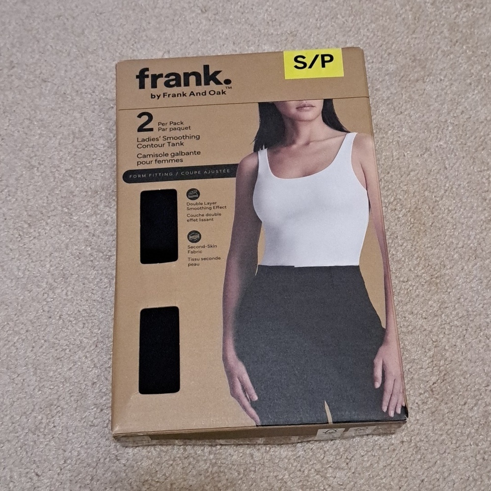 Frank and Oak 2 Pack Ladies Smoothing Contour Tank Size Small Black Fitted